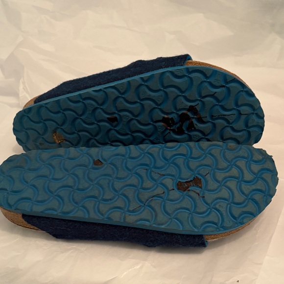 Birkenstock Arizona Two-Strap Sandals in Dark Blue with Teal Trim - Picture 5 of 6